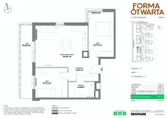 3 pokoje, mieszkanie 63,09 m², piętro 4, oferta nr B1-38, Forma Otwarta - Etap B, Kraków, Bronowice, Bronowice Wielkie, ul. Sosnowiecka