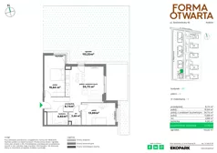 3 pokoje, mieszkanie 70,33 m², piętro 1, oferta nr B1-15, Forma Otwarta - Etap B, Kraków, Bronowice, Bronowice Wielkie, ul. Sosnowiecka