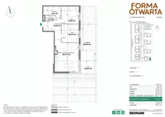 3 pokoje, mieszkanie 70,55 m², piętro 1, oferta nr C1-8, Forma Otwarta - Etap C, Kraków, Bronowice, Bronowice Wielkie, ul. Sosnowiecka