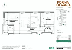 3 pokoje, mieszkanie 66,64 m², piętro 1, oferta nr C1-13, Forma Otwarta - Etap C, Kraków, Bronowice, Bronowice Wielkie, ul. Sosnowiecka