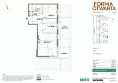 3 pokoje, mieszkanie 70,55 m², piętro 1, oferta nr C1-8, Forma Otwarta - Etap C, Kraków, Bronowice, Bronowice Wielkie, ul. Sosnowiecka