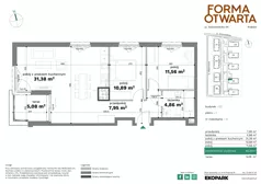 3 pokoje, mieszkanie 66,64 m², piętro 1, oferta nr C2-13, Forma Otwarta - Etap C, Kraków, Bronowice, Bronowice Wielkie, ul. Sosnowiecka