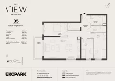 4 pokoje, mieszkanie 106,86 m², piętro 1, oferta nr 5, The View, Kraków, Dębniki, Ludwinów, ul. Marii Konopnickiej 35