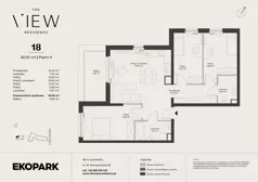 4 pokoje, mieszkanie 82,55 m², piętro 5, oferta nr 18, The View, Kraków, Dębniki, Ludwinów, ul. Marii Konopnickiej 35