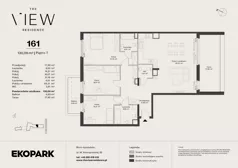 4 pokoje, mieszkanie 130,09 m², piętro 7, oferta nr 161, The View, Kraków, Dębniki, Ludwinów, ul. Marii Konopnickiej 35