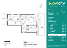 4 pokoje, mieszkanie 75,39 m², parter, oferta nr D3-10, Slow City - Etap D, Kraków, Prądnik Biały, ul. Piaszczysta 39 - 41