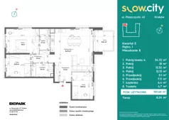 4 pokoje, mieszkanie 100,68 m², piętro 1, oferta nr E-8, Slow City - Etap E, Kraków, Prądnik Biały, ul. Piaszczysta 43