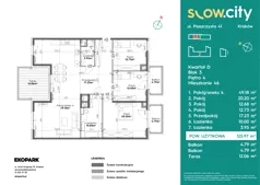 4 pokoje, mieszkanie 125,97 m², piętro 4, oferta nr D3-46, Slow City - Etap D, Kraków, Prądnik Biały, ul. Piaszczysta