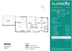 4 pokoje, mieszkanie 115,95 m², piętro 4, oferta nr C1-53, Slow City - Etap C, Kraków, Prądnik Biały, ul. Piaszczysta