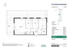 4 pokoje, mieszkanie 90,79 m², parter, oferta nr 1B_M40, U Przybyszewskiego IV, Kraków, Krowodrza, ul. Przybyszewskiego
