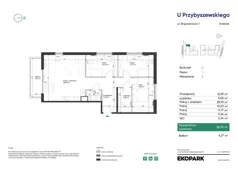 4 pokoje, mieszkanie 82,96 m², piętro 1, oferta nr 2_M5, U Przybyszewskiego IV, Kraków, Krowodrza, ul. Przybyszewskiego