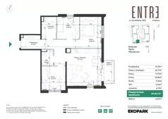 4 pokoje, mieszkanie 84,83 m², piętro 1, oferta nr 116B-M08, Entre, Kraków, Prądnik Biały, ul. Władysława Łokietka 116