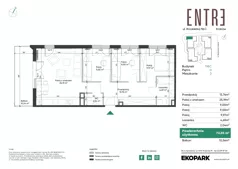 4 pokoje, mieszkanie 73,65 m², parter, oferta nr 116C-M03, Entre, Kraków, Prądnik Biały, ul. Władysława Łokietka 116