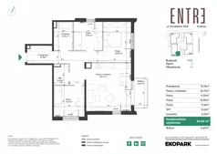 4 pokoje, mieszkanie 84,83 m², piętro 2, oferta nr 116B-M14, Entre, Kraków, Prądnik Biały, ul. Władysława Łokietka 116