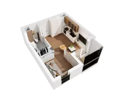 1 pokój, mieszkanie 32,10 m², piętro 1, oferta nr 1.5, Diasfera III, Łódź, Śródmieście, al. Piłsudskiego 37