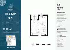 1 pokój, mieszkanie 31,77 m², piętro 3, oferta nr 3.3, Diasfera III, Łódź, Śródmieście, al. Piłsudskiego 37