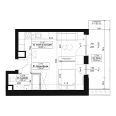 1 pokój, apartament 34,77 m², piętro 1, oferta nr C116, Dyfrakcja Łódzka, Łódź, Widzew, ul. Wodna 3