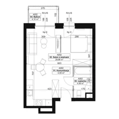 1 pokój, mieszkanie 39,02 m², piętro 1, oferta nr A002, Dyfrakcja Łódzka, Łódź, Widzew, ul. Wodna 3