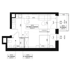 1 pokój, mieszkanie 35,48 m², piętro 2, oferta nr A016, Dyfrakcja Łódzka, Łódź, Widzew, ul. Wodna 3