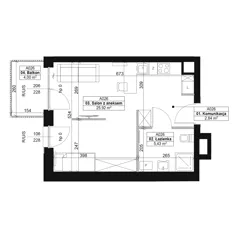 1 pokój, mieszkanie 34,19 m², piętro 3, oferta nr A026, Dyfrakcja Łódzka, Łódź, Widzew, ul. Wodna 3
