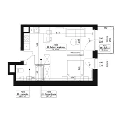 1 pokój, mieszkanie 35,48 m², piętro 5, oferta nr A043, Dyfrakcja Łódzka, Łódź, Widzew, ul. Wodna 3