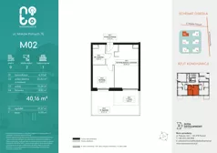 2 pokoje, mieszkanie 40,16 m², parter, oferta nr E.M02, No to Naramowice, Poznań, Naramowice, Naramowice, ul. Maków Polnych