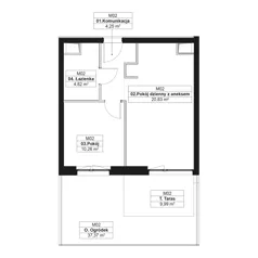 2 pokoje, mieszkanie 40,16 m², parter, oferta nr E.M02, No to Naramowice, Poznań, Naramowice, Naramowice, ul. Maków Polnych