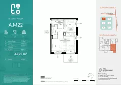 2 pokoje, mieszkanie 46,96 m², piętro 1, oferta nr E.M22, No to Naramowice, Poznań, Naramowice, Naramowice, ul. Maków Polnych