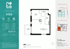 2 pokoje, mieszkanie 45,87 m², piętro 1, oferta nr E.M24, No to Naramowice, Poznań, Naramowice, Naramowice, ul. Maków Polnych