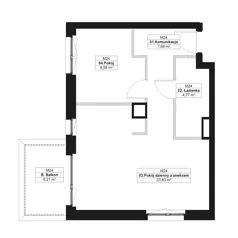 2 pokoje, mieszkanie 45,87 m², piętro 1, oferta nr E.M24, No to Naramowice, Poznań, Naramowice, Naramowice, ul. Maków Polnych