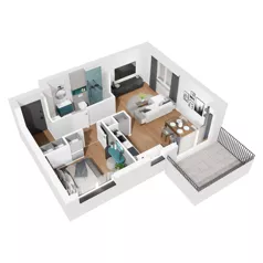 2 pokoje, mieszkanie 45,87 m², piętro 1, oferta nr E.M24, No to Naramowice, Poznań, Naramowice, Naramowice, ul. Maków Polnych