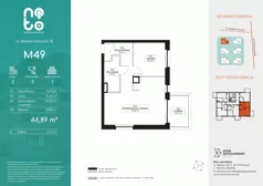 2 pokoje, mieszkanie 46,89 m², piętro 2, oferta nr E.M49, No to Naramowice, Poznań, Naramowice, Naramowice, ul. Maków Polnych