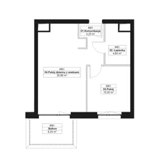 2 pokoje, mieszkanie 40,06 m², piętro 3, oferta nr F.M81, No to Naramowice, Poznań, Naramowice, Naramowice, ul. Maków Polnych