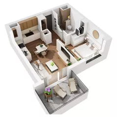 2 pokoje, mieszkanie 40,06 m², piętro 3, oferta nr F.M81, No to Naramowice, Poznań, Naramowice, Naramowice, ul. Maków Polnych