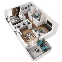 2 pokoje, mieszkanie 46,91 m², piętro 1, oferta nr G.M34, No to Naramowice, Poznań, Naramowice, Naramowice, ul. Maków Polnych