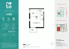 2 pokoje, mieszkanie 46,82 m², piętro 3, oferta nr G.M85, No to Naramowice, Poznań, Naramowice, Naramowice, ul. Maków Polnych