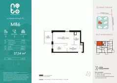 2 pokoje, mieszkanie 37,04 m², piętro 3, oferta nr G.M86, No to Naramowice, Poznań, Naramowice, Naramowice, ul. Maków Polnych