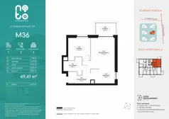 2 pokoje, mieszkanie 49,41 m², piętro 1, oferta nr H.M36, No to Naramowice, Poznań, Naramowice, Naramowice, ul. Maków Polnych