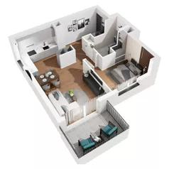 2 pokoje, mieszkanie 49,41 m², piętro 1, oferta nr H.M36, No to Naramowice, Poznań, Naramowice, Naramowice, ul. Maków Polnych