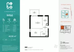 2 pokoje, mieszkanie 40,50 m², piętro 2, oferta nr H.M66, No to Naramowice, Poznań, Naramowice, Naramowice, ul. Maków Polnych