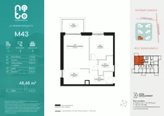 2 pokoje, mieszkanie 48,48 m², piętro 1, oferta nr J.M43, No to Naramowice, Poznań, Naramowice, Naramowice, ul. Maków Polnych