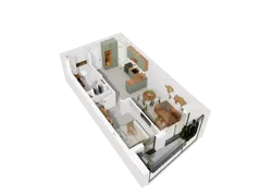 2 pokoje, mieszkanie 41,47 m², piętro 1, oferta nr 1.20, Diasfera III, Łódź, Śródmieście, al. Piłsudskiego 37