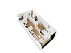 2 pokoje, mieszkanie 45,33 m², piętro 1, oferta nr 1.21, Diasfera III, Łódź, Śródmieście, al. Piłsudskiego 37