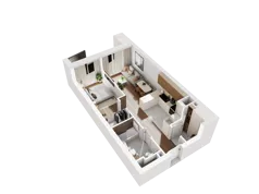 2 pokoje, mieszkanie 45,85 m², piętro 2, oferta nr 2.18, Diasfera III, Łódź, Śródmieście, al. Piłsudskiego 37