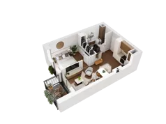 2 pokoje, mieszkanie 38,38 m², piętro 3, oferta nr 3.9, Diasfera III, Łódź, Śródmieście, al. Piłsudskiego 37