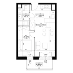 2 pokoje, mieszkanie 41,39 m², piętro 3, oferta nr 3.13, Diasfera III, Łódź, Śródmieście, al. Piłsudskiego 37