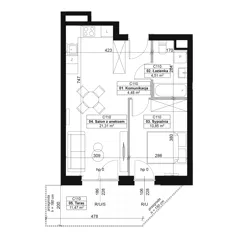2 pokoje, mieszkanie 41,15 m², piętro 1, oferta nr C110, Dyfrakcja Łódzka, Łódź, Widzew, ul. Wodna 3