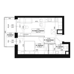 2 pokoje, mieszkanie 37,14 m², piętro 5, oferta nr C153, Dyfrakcja Łódzka, Łódź, Widzew, ul. Wodna 3