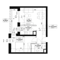 2 pokoje, mieszkanie 46,05 m², piętro 2, oferta nr D167, Dyfrakcja Łódzka, Łódź, Widzew, ul. Wodna 3