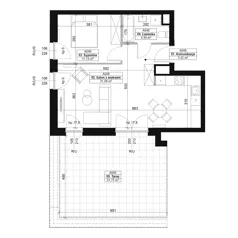 2 pokoje, mieszkanie 50,12 m², piętro 6, oferta nr A048, Dyfrakcja Łódzka, Łódź, Widzew, ul. Wodna 3